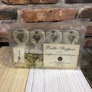 Brand New Unopened 4 Porcelain/Cork Bottle Stoper